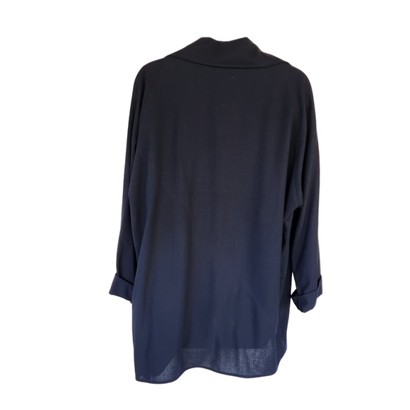 Shamask Navy Open Front Wool Jacket 1 - Picture 6 of 6